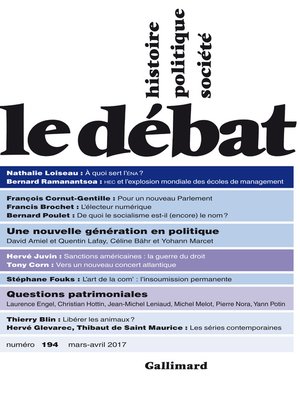 cover image of Le Débat N° 194 (Mars--avril 2017)